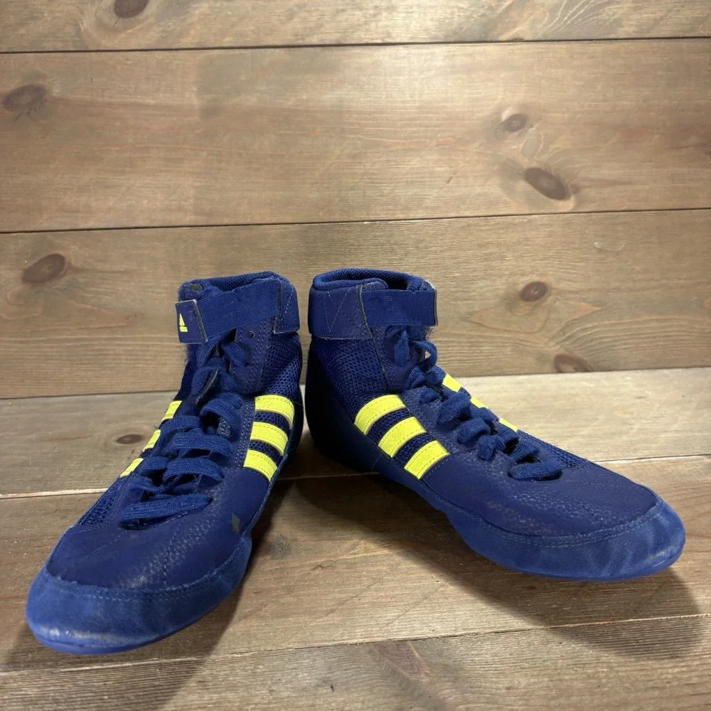 adidas HVC kid youth size 6 wrestling shoes blue athletic sneakers